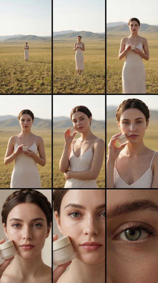 Modelo sosteniendo un tarro de crema